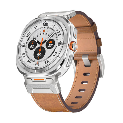 Tactical Leather Band For Samsung Watch 7 Ultra