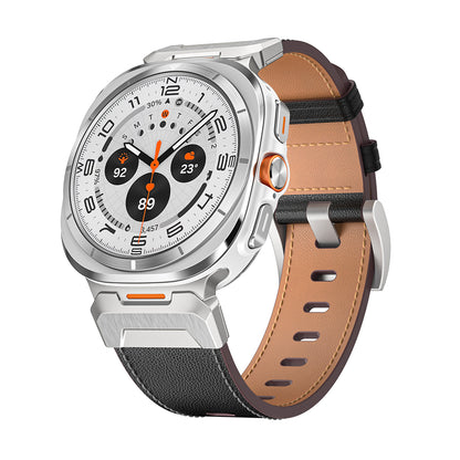 Tactical Leather Band For Samsung Watch 7 Ultra