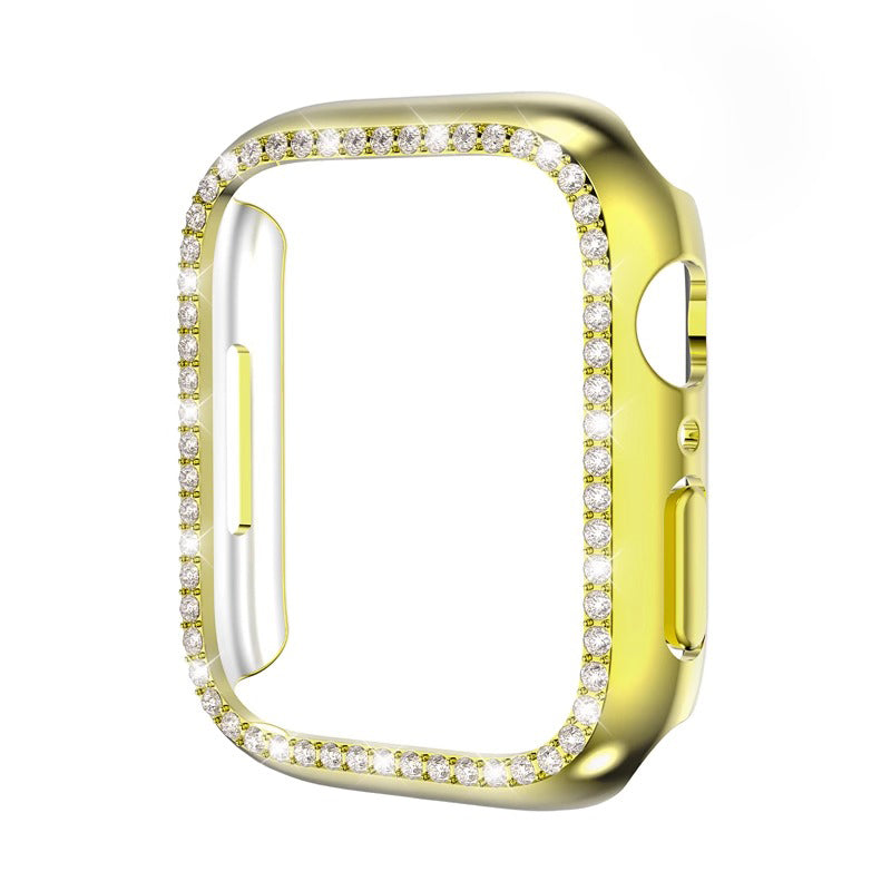 Rhinestone Tempered Glass Case Cover Compatible With Apple Watch