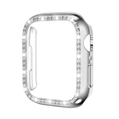 Rhinestone Tempered Glass Case Cover Compatible With Apple Watch