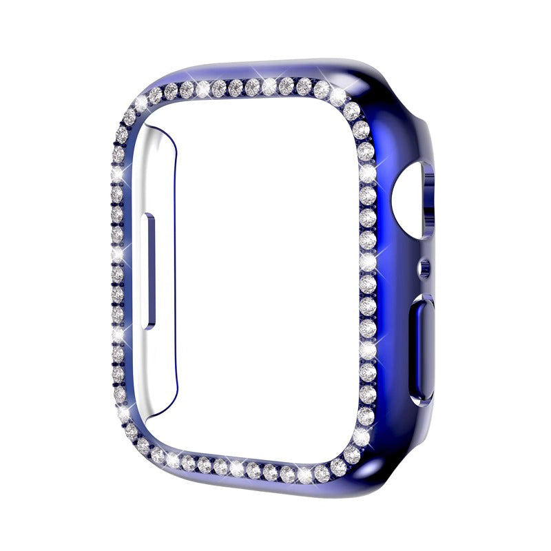 Rhinestone Tempered Glass Case Cover Compatible With Apple Watch