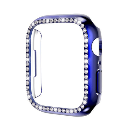 Rhinestone Tempered Glass Case Cover Compatible With Apple Watch