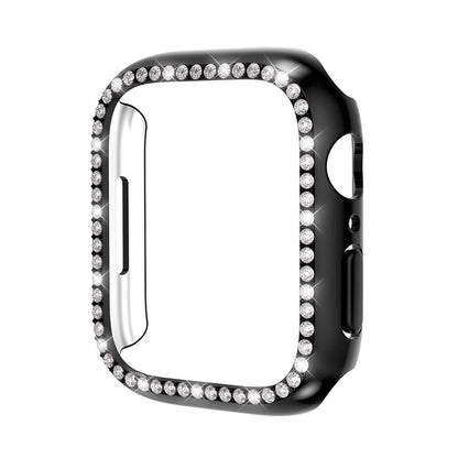 Rhinestone Tempered Glass Case Cover Compatible With Apple Watch