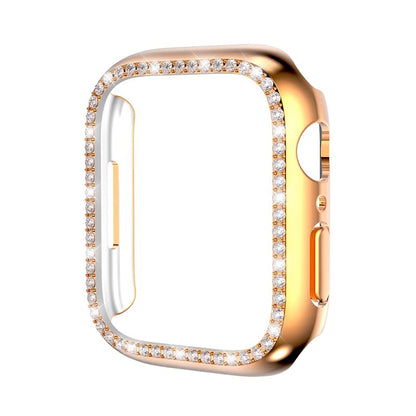 Rhinestone Tempered Glass Case Cover Compatible With Apple Watch