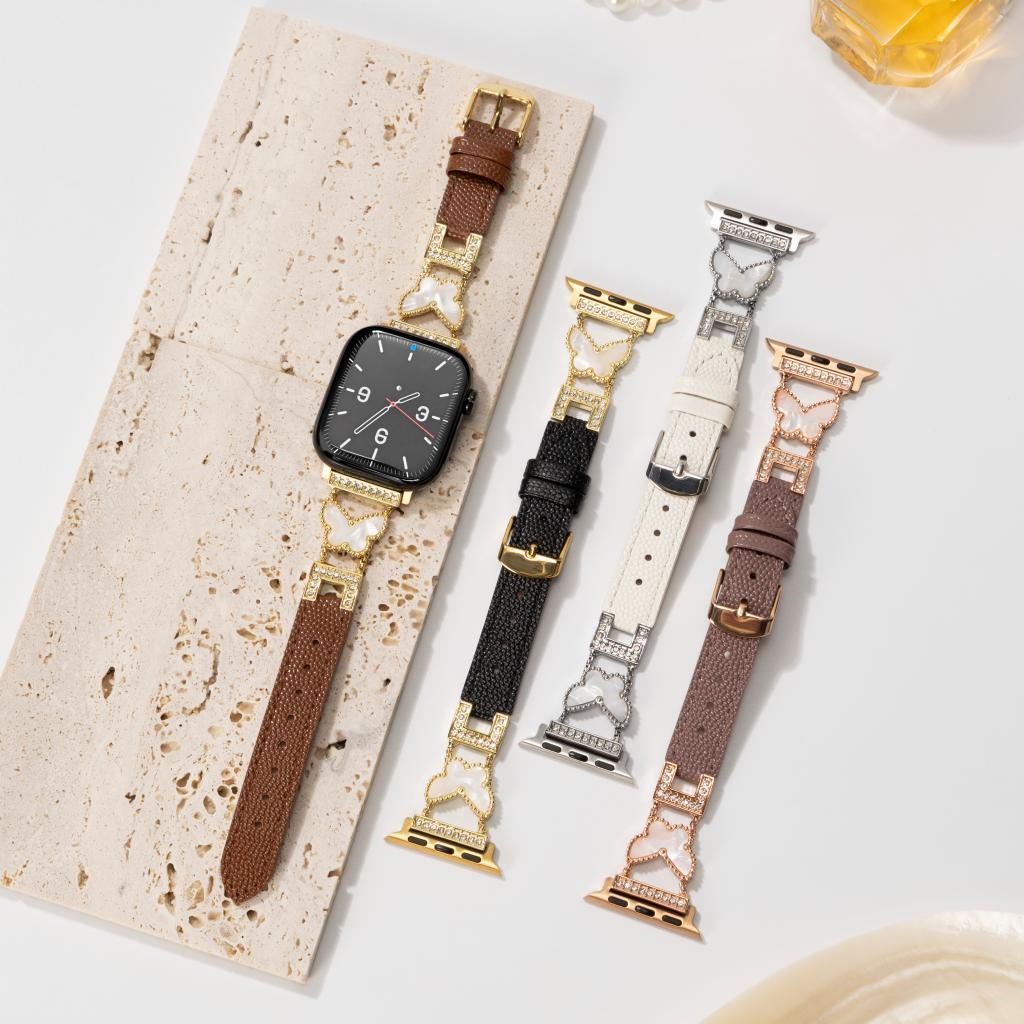 Luxury Butterfly Leather Band for Apple Watch
