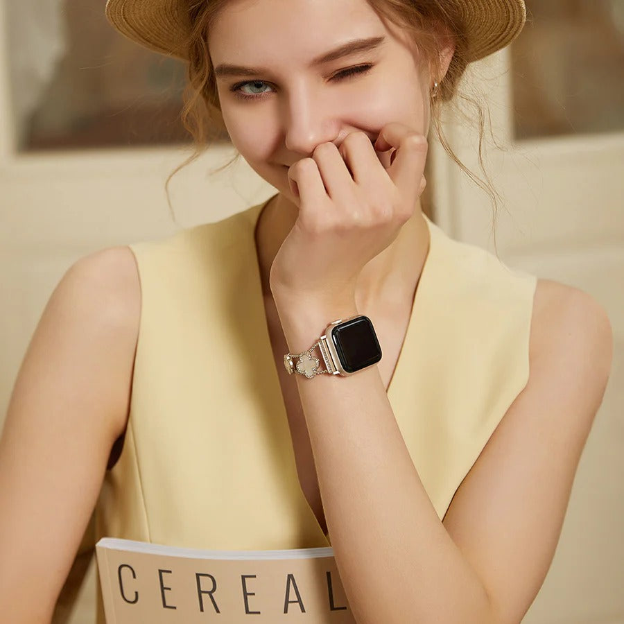 Flower Sparkle Diamond Chain Bracelet for Apple Watch