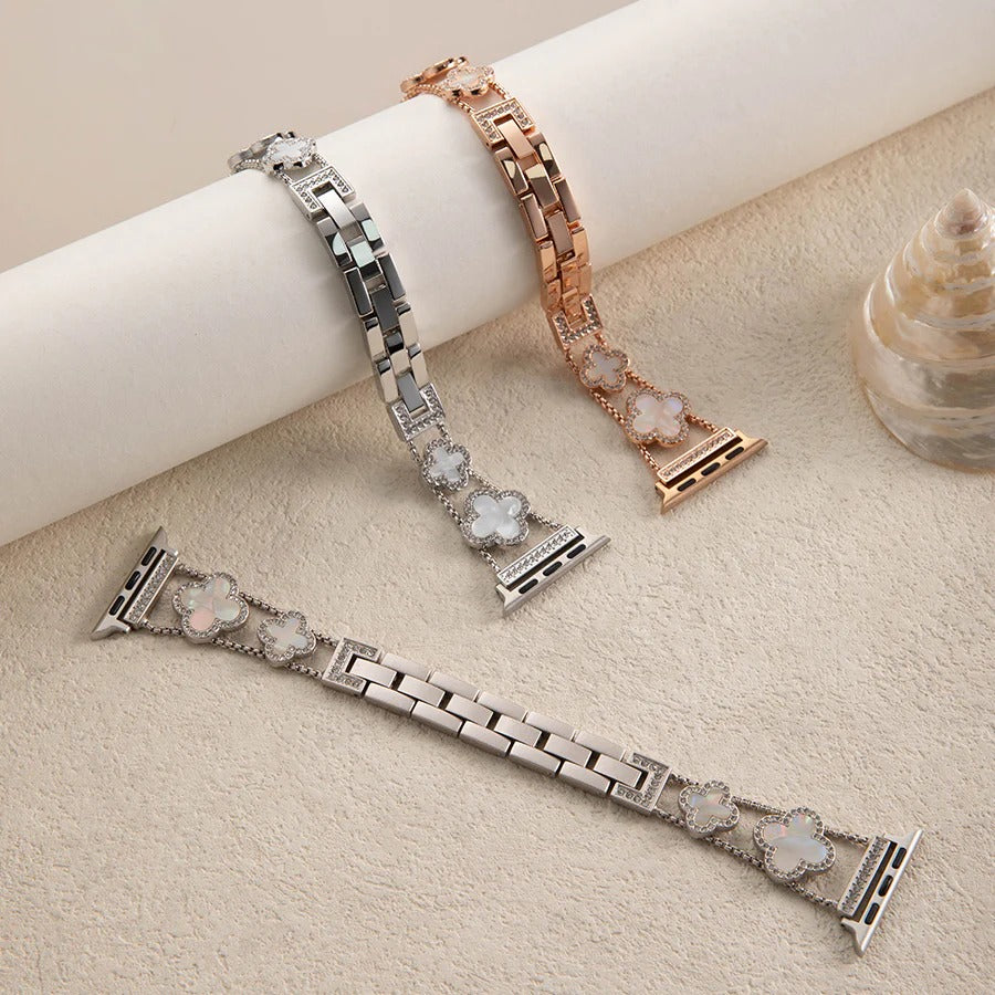 Flower Sparkle Diamond Chain Bracelet for Apple Watch