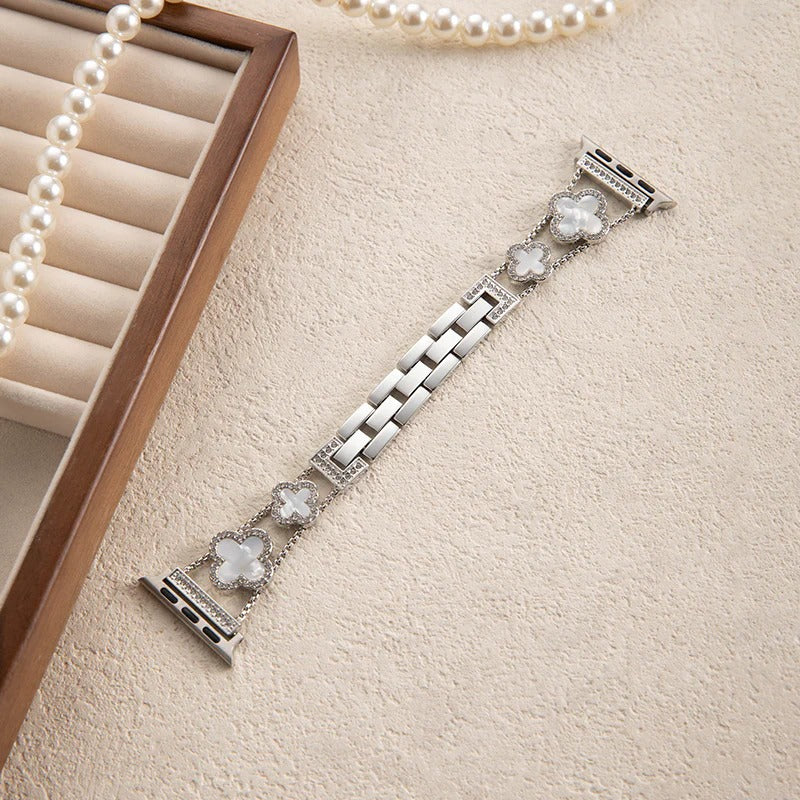 Flower Sparkle Diamond Chain Bracelet for Apple Watch