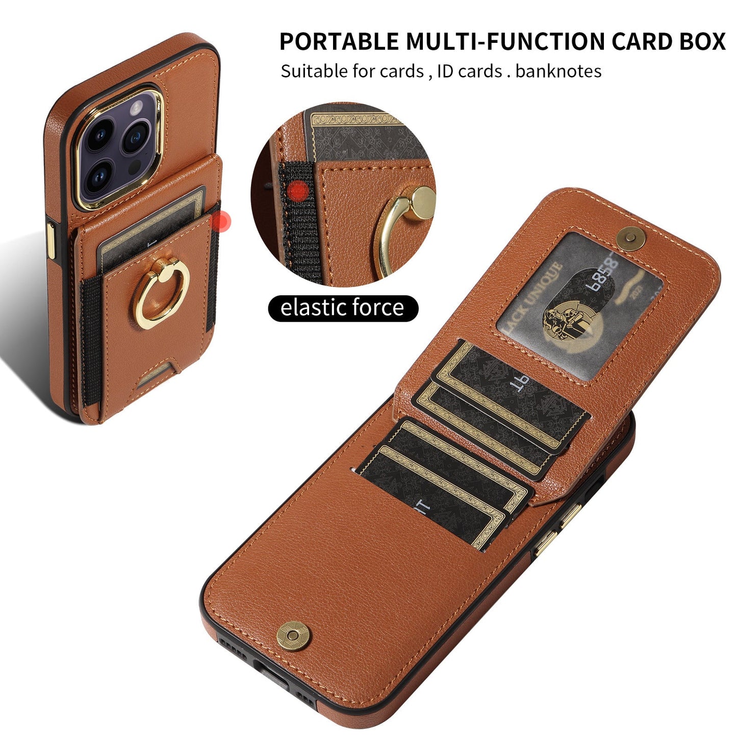 New protective leather case Apple phone case with card holder