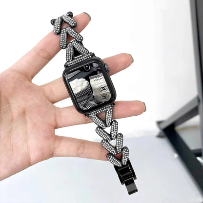 Heart-Shaped Link Bracelet for Apple Watch