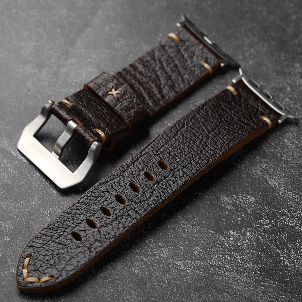 Handmade Vintage Leather Strap For Apple Watch
