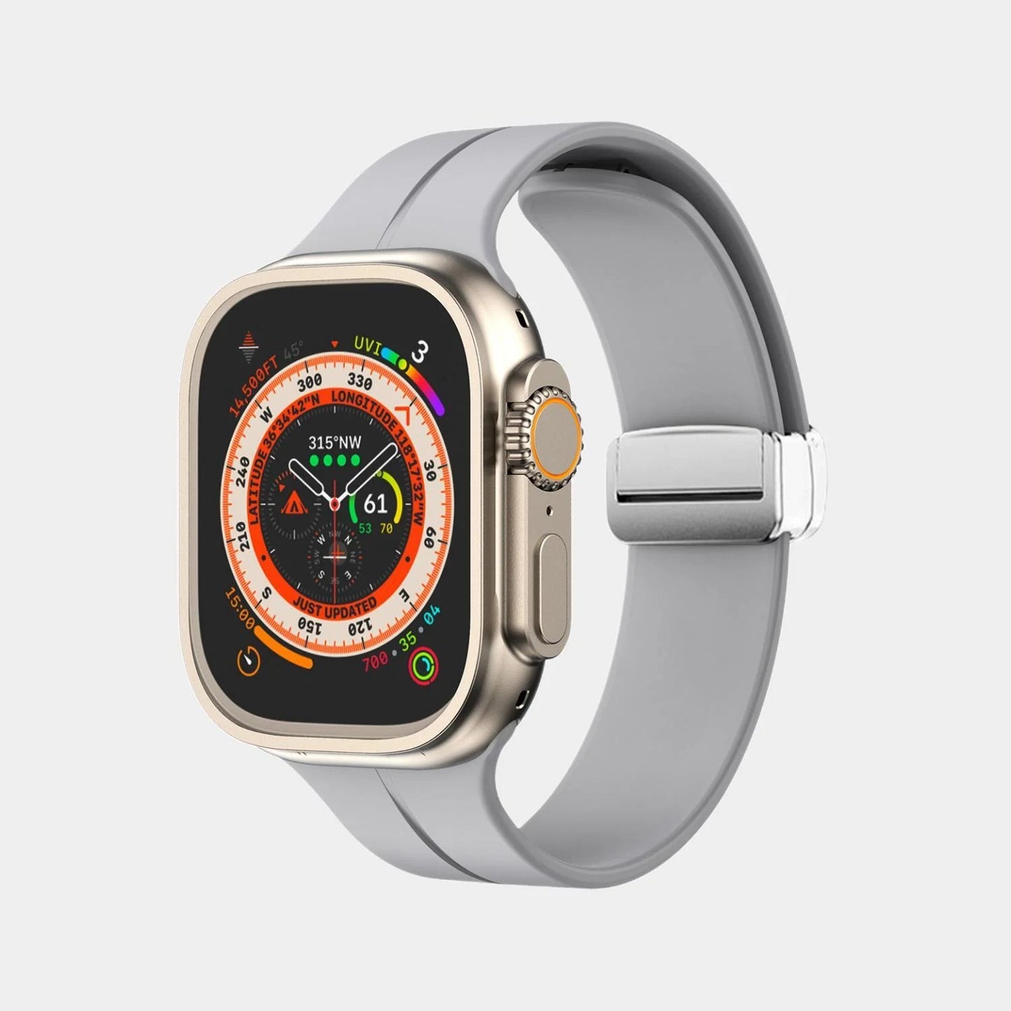 Simple Silicone Magnetic Folding Band For Apple Watch