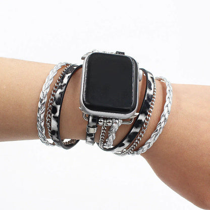 Snakeskin Leather Strap Chain For Apple Watch