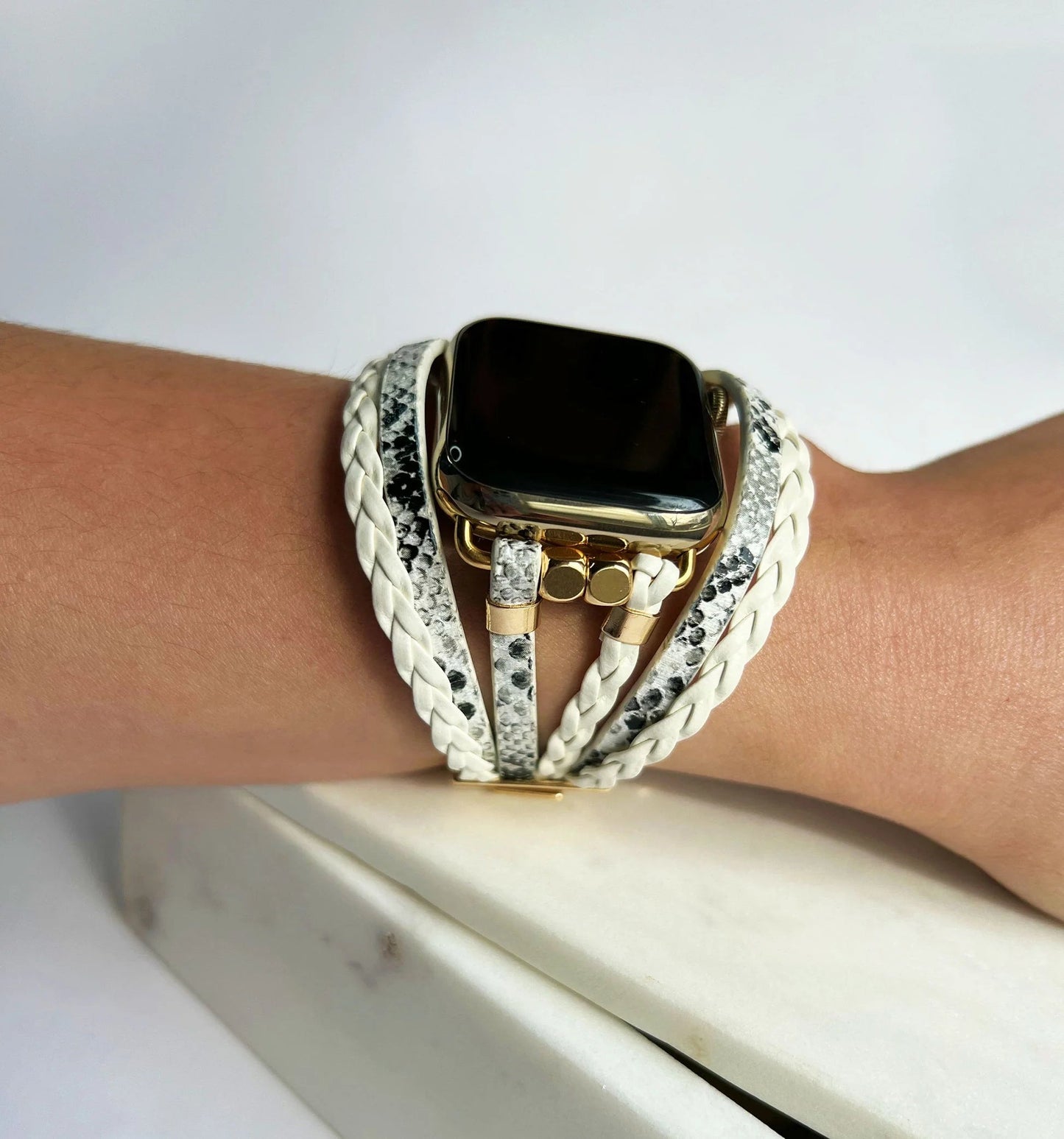 Snakeskin Leather Strap Chain For Apple Watch